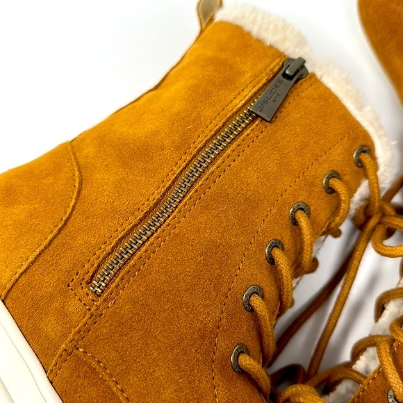 J/SLIDES Torrie Cognac Waterproof Suede Hi Top - Picture 12 of 16